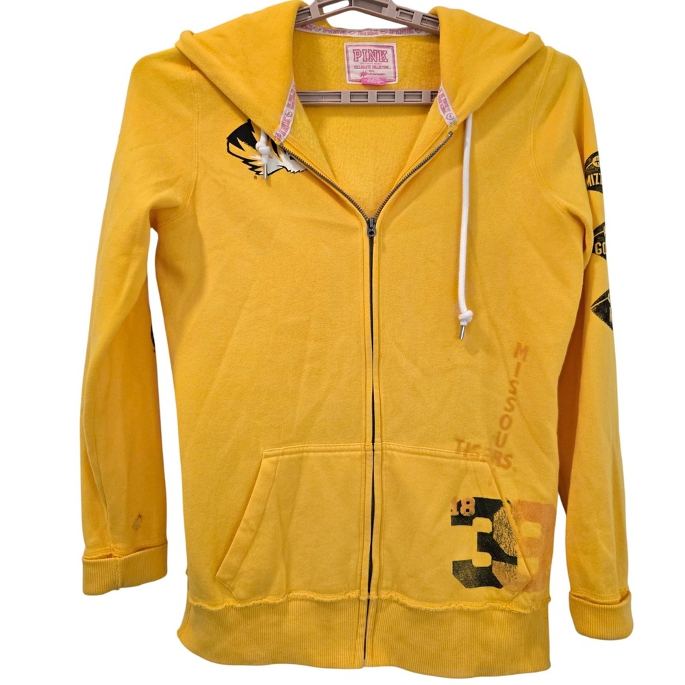 PINK Victorias Secret Missouri Tigers Womens L  Zip‎ Hoodie Mizzou Sporty
